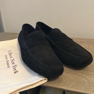 To Boot New York Mitchum Black Suede Diving Loafers